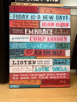 Set of 6 Inspirational Wooden Wall Art Signs and picture frame holds 4 8x10’s All for $60 OBO