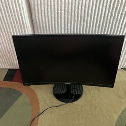 Curved Monitor And Speaker System