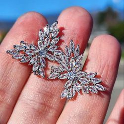 Butterfly Marquise Cut Cubic Zirconia Sterling Silver Stud Earrings