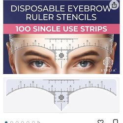 Disposable Eyebrow Ruler Stencils - Transparent Mapping Stickers for Microblading, Henna, Brow Extensions, Permanent Makeup - Peel & Stick Measuring S