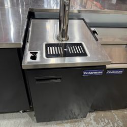 NSF/ETL Polarman PLM-BCBD1 24 1/8" Single Tap Direct Draw Kegerator Beer Dispenser with 2 Solid Doors, 8.1 cu. ft.