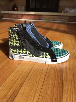 VANS SK8 HI CAP What The Buffalo High Top Shoes, Multi Plaid, Mens 8.5 Womens 10