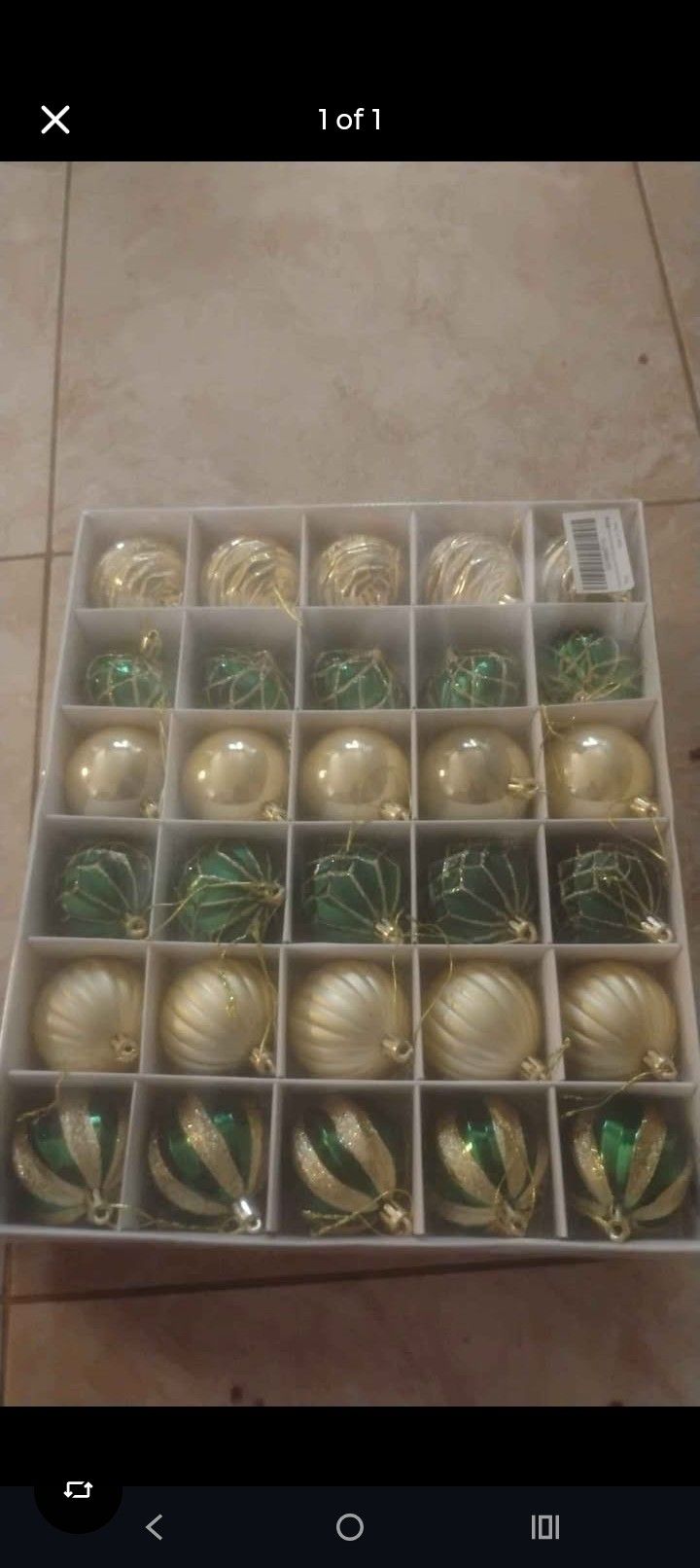 Green And Gold Christmas Ornaments