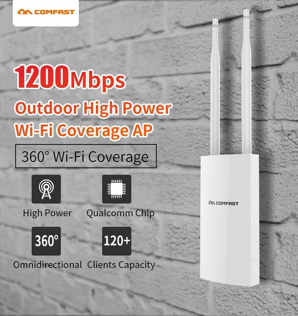 Ocamo COMFAST CF-EW72 1200Mbs 802.11AC Dual-Band Outdoor Wireless AP Router 2.4+5.8GHz