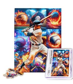 Baseball Themed 500-Piece Jigsaw Puzzle