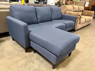 Modern Navy Blue L-Shaped Sectional