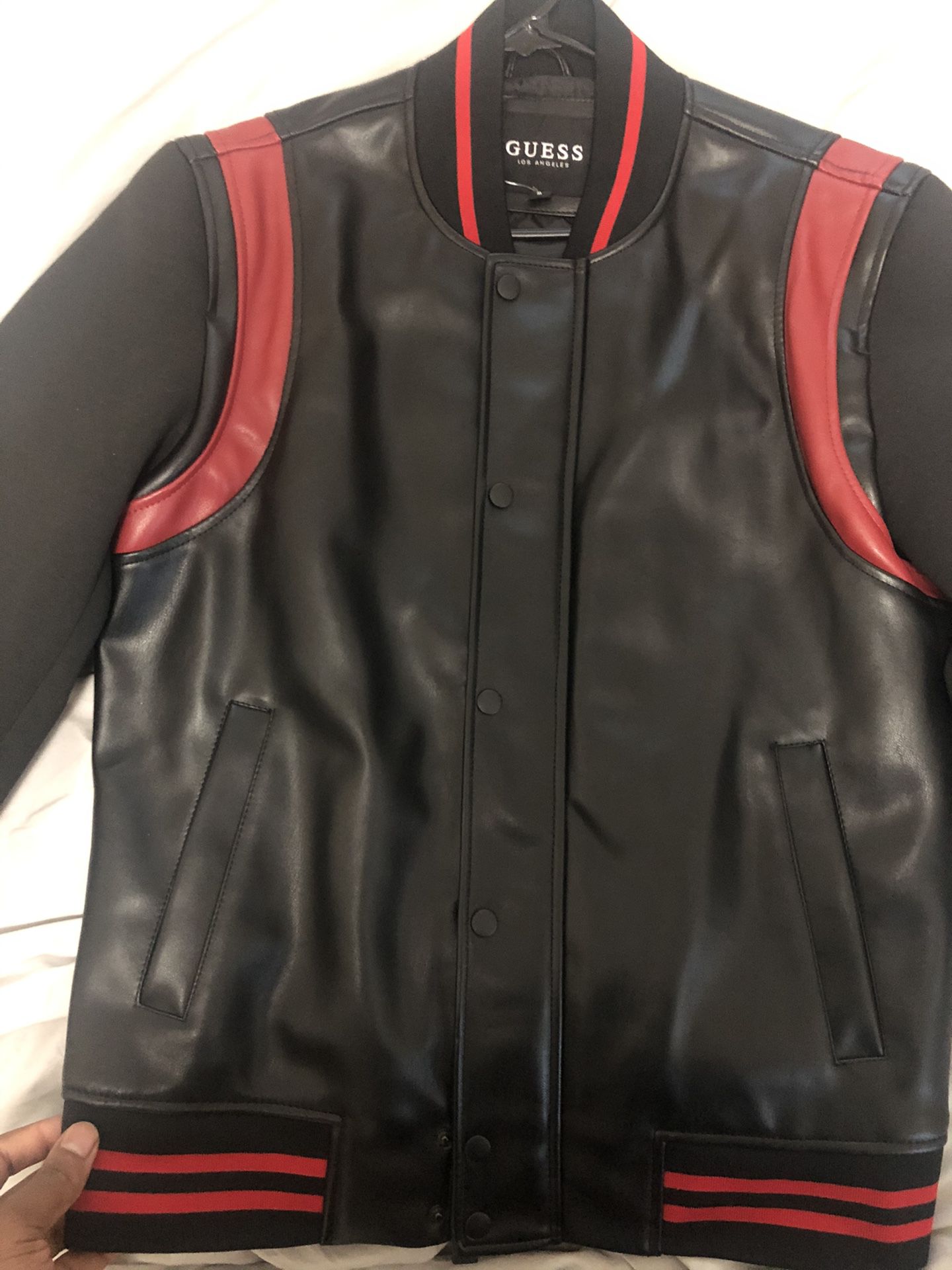 Guess leather track jacket