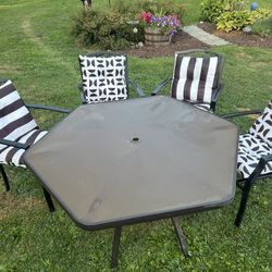 Glass Octagon Patio Table