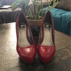 Guess Red Patent Leather Heels 