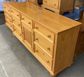 Solid Wood Lowboy Dresser with Nightstand