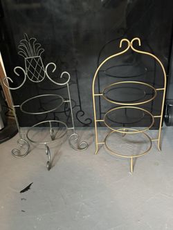 Three Tiered Pineapple  And Three Tiered Gold Servers 