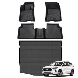 Jenofa Car Floor Mats & Cargo Liner for 2020-25 Ford Escape (NO Hybrid) All Weather Floor Mats Set Full Set Floor Liners Custom for Escape, Black