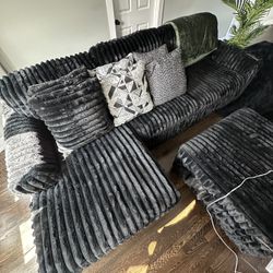 Fluffy Midnight Sectional 