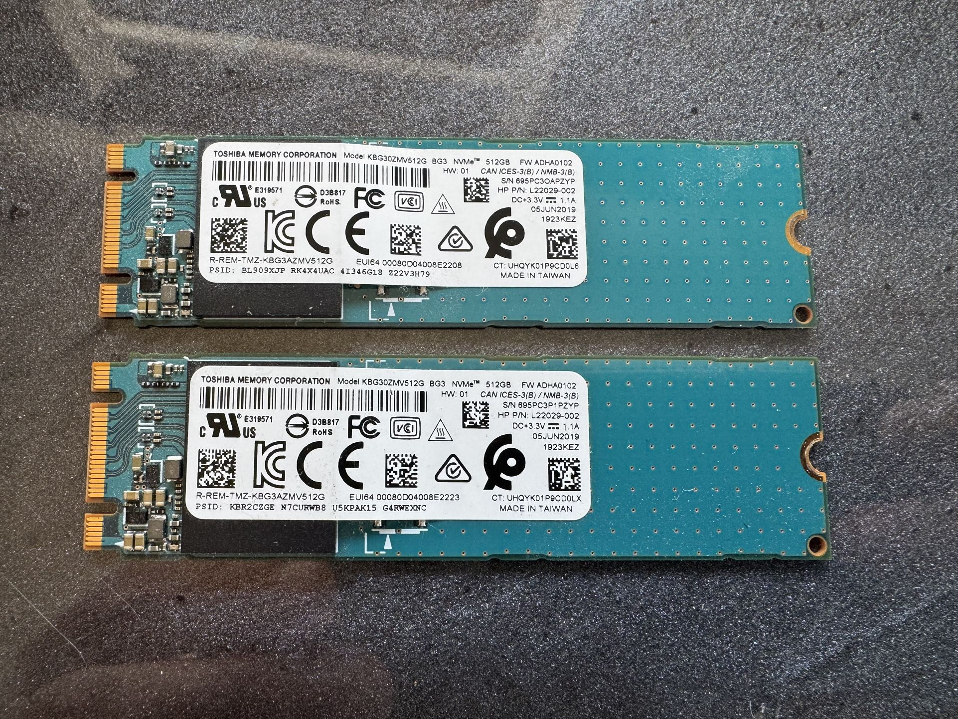 Toshiba 512 M.2 SSD drive $35 Each