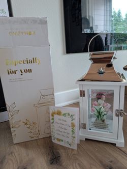 Stainless Steel Wood LED Lantern