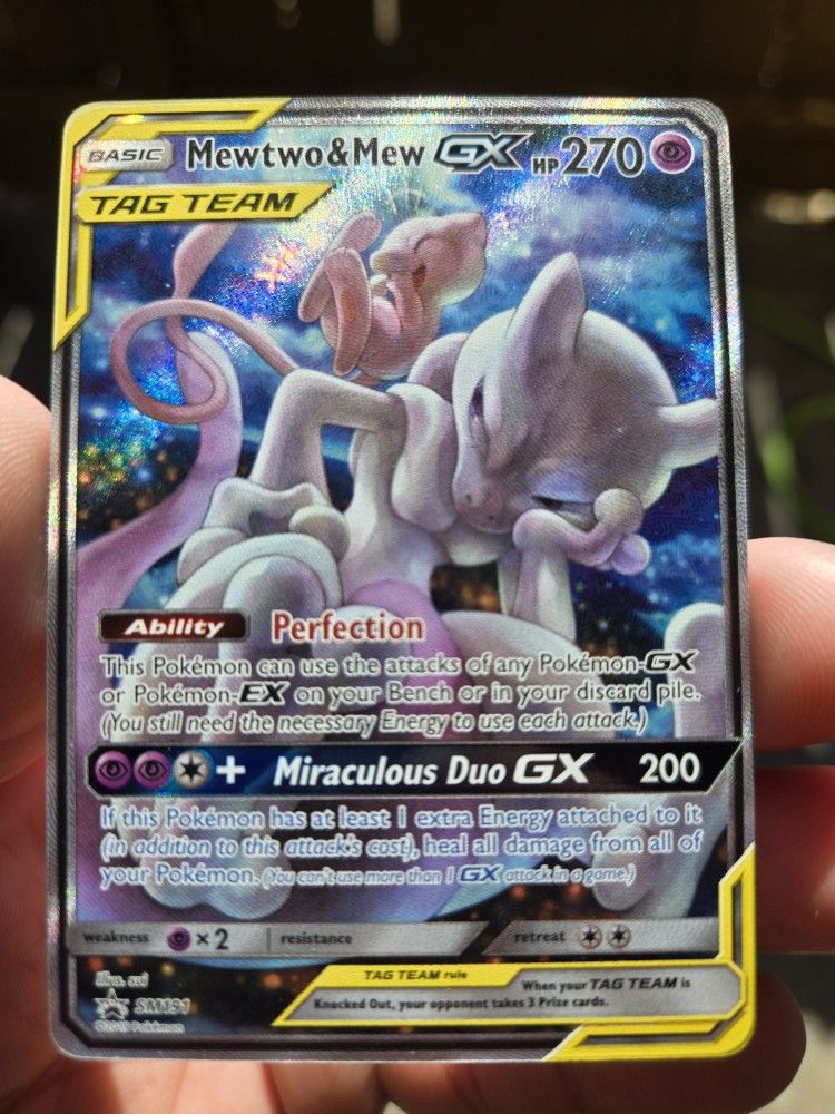 Mewtwo & Mew Gx Tag Team Alt Art Pokémon Card