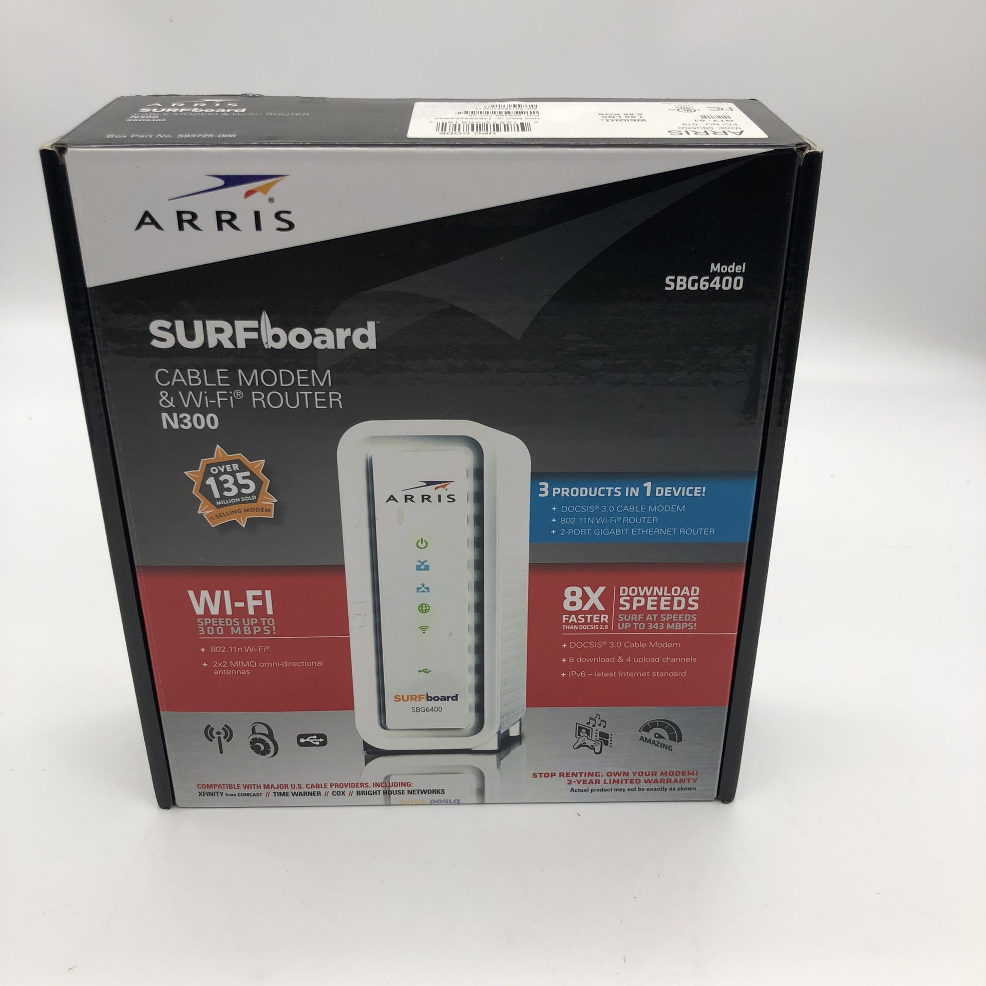 Arris surfboard Docsis 3.0 SBG6400 Cable  modem & WiFi Router