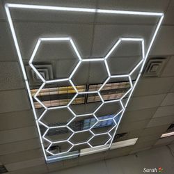 Updated Bigger Size Hexagon LED Garage Light: 108000LM Ultra-Bright, Hexagon led Lights for Garage Warehouse Workshop Gym Basement
