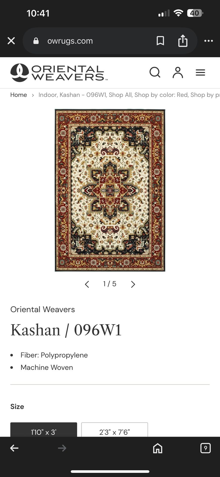 Oriental Weavers Kashan Carpet