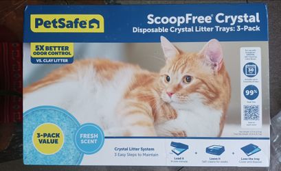 Disposable crystal litter trays: 3pack. Pet Safe. Charolas desechables para gato: paquete de 3.