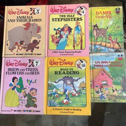 Vintage Walt Disney Hardcover Kids Books 6ct