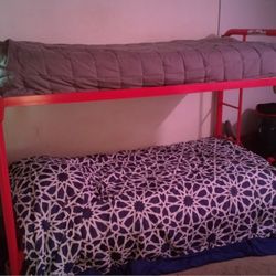 Metal Red Bunk Bed Just Frame 