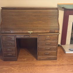 Oak Executive Roll Top desk 