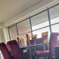 Wooden Dining Table With 6 Chairs 