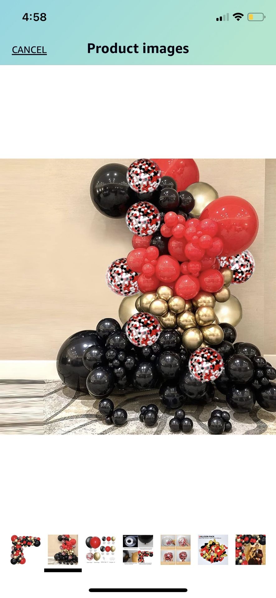 Red & Black Balloon Garland Kit, 114PCS