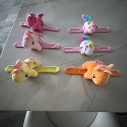 6 Unicorn slap bracelets