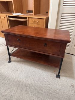 Wood and Iron Media Stand or Coffee Table