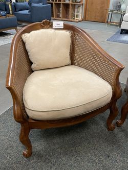 Cane Back Barrel Chair