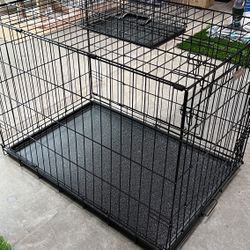 Qpets 36” XL Double Door Dog Crate Cage 36”x24”x27”H