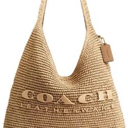 Coach straw brokling bag