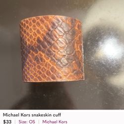 Michael Kors Leather Snake Skin Cuff