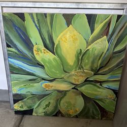 Green lotus painting