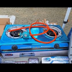 Estufa De Gas De 2 Quemadores Nueva Incluye Manguera Y Regulador 