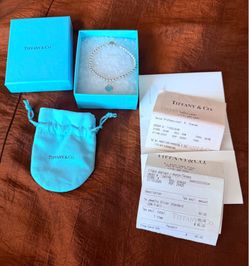 100% Authentic Tiffany & Co. 925 Silver Blue Tag 4mm Bead Bracelet - Size XS