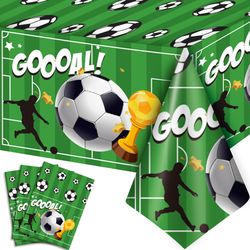 3pcs Soccer Party Tablecloth Set (New, Unopened)