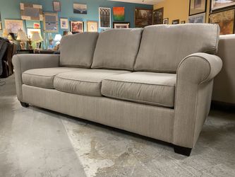 POTTERY BARN Buchanan Rolled Arm Light Grey 3-Seat Sofa