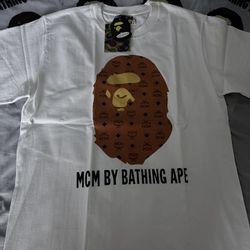 White MCM X BAPE Tshirt