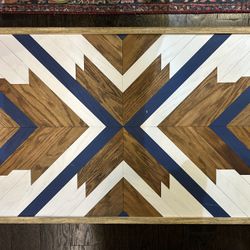 Handmade Geometric Wood Wall Art – Rustic + Modern