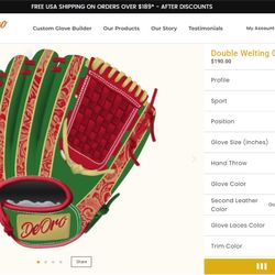 Custom Double Welting Glove | Infield, Outfield, Pitcher | Baseball & Softball 