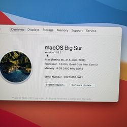 iMac 2019 21 Inch All In One