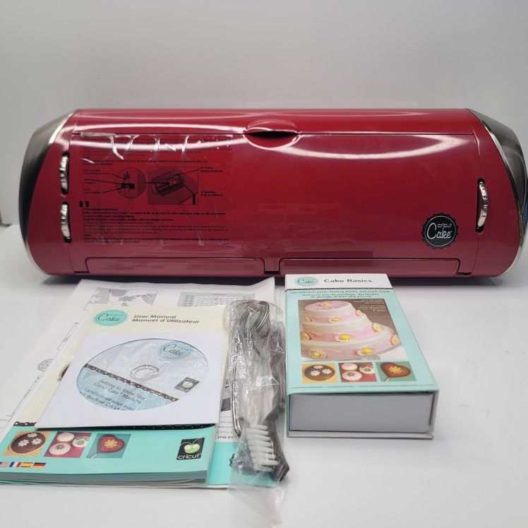 Cricut Cake Machine Red Full Size CCA001 with 1 Cartridge Set, Blade Manual And CD