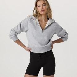Vuori Restore Half Zip Hoodie Light Heather Grey Sz. XS