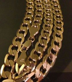 14k Gold Plated Large Cuban Link Chain (30")