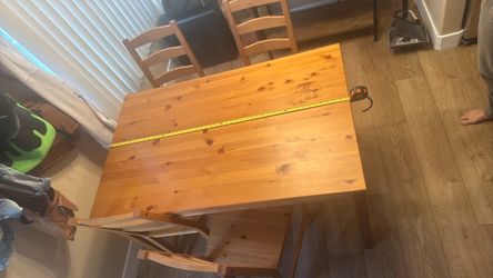 46x29” Wooden Dining Table with 4 Chairs