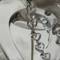 Jewelry Diamond Accent Heart .925 Sterling Silver Bracelet 7.5"