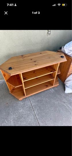 Corner TV Stand Solid Wood